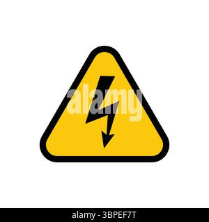 Ein deutliches Warnschild mit einem Blitzsymbol, das auf Hochspannungs- oder elektrische Gefahren hinweist. Stock Vektor