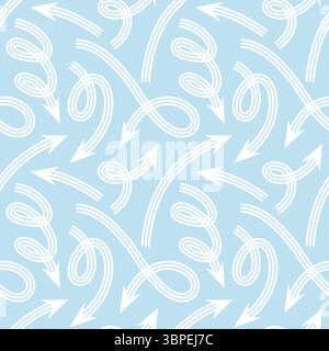 Nahtloses Muster weißer gebogener Pfeile Stock Vektor