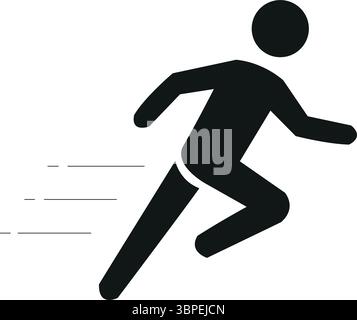 Symbol für laufende Person. Mann läuft. Personensymbol. Vektorabbildung. Sport-Symbol. Joggingperson. Stock Vektor