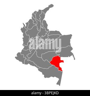 Vaupes von Kolumbien Karte Form, Reise Web flach Konzept Symbol Vektor Illustration. Stock Vektor