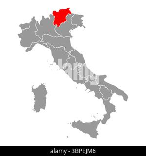 Italien Karte von Trentino Südtirol Symbol Form, Reise Web flach Konzept Symbol Web Vektor Illustration . Stock Vektor
