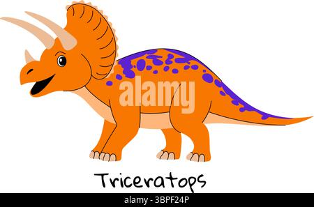 Triceratops-Dinosaurier auf weißem Hintergrund. Stock Vektor