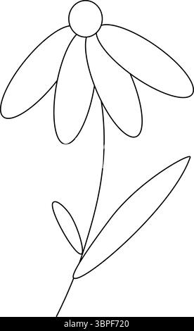 Blume isoliert. Vektorgrafik-Strichdarstellung. Perfekt für Karten, Dekorationen, Aufkleber, Logo, Menü, verschiedene Designs. Design für modische Grafiken, Stock Vektor