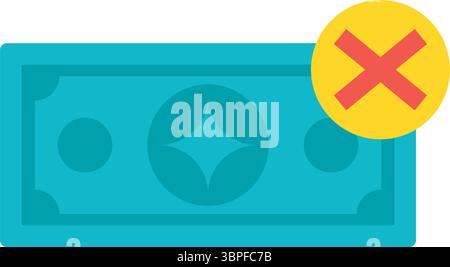 Falsche Währung mit Warnstempel abgelehnt Stock Vektor