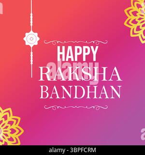 Happy Raksha Bandhan Grußkarte Design Festival Feier Hintergrund Stock Vektor