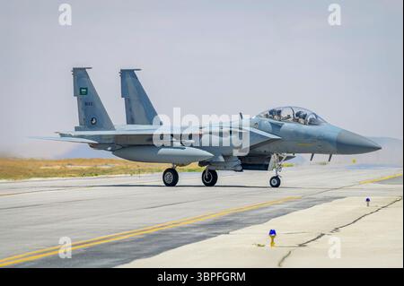 Konya, Türkei - 07.02.2025: Mehrere Kriegsflugzeuge aus der Türkei, den Vereinigten Staaten, Katar, Ägypten, Ungarn, die Luftstreitkräfte Aserbaidschans und Saudi-Arabiens versammeln sich für eine Stockfoto