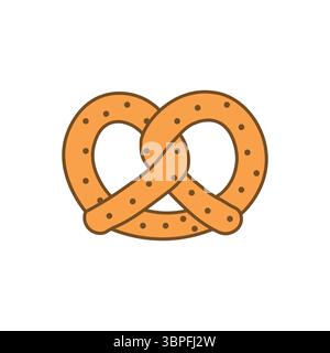 Eine köstliche Comic Brezel, perfekt für Snacks, Bäckerei oder Oktoberfest-Motive. Stock Vektor