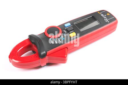 Digital-Multimeter isoliert auf weißem Hintergrund Stockfoto