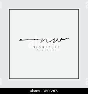 NW handgeschriebenes Signatur-Logo - Vektor-Logo-Vorlage für Beauty, Fashion und Fotografie Geschäft Stock Vektor