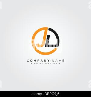 Kreatives Monogramm für Anfangsbuchstaben JL-Logo – minimale Vektor-Logo-Vorlage für Buchstaben J und L Stock Vektor