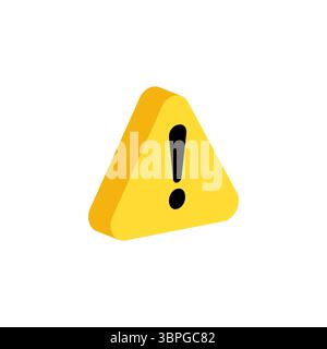 Symbol mit gelbem Warnzeichen und Ausrufezeichen in der Mitte für Warnbenachrichtigung Stock Vektor