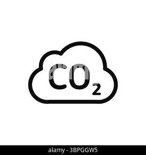 Symbol der CO2-Wolke, das Kohlendioxidemissionen, Luftverschmutzung, Treibhausgase, Klimawandel, Umweltauswirkungen, und die globale Erwärmung Stock Vektor