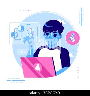 Zukunft der Arbeit Konzept Illustration Stock Vektor