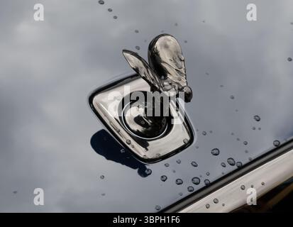 Rolls-Royce versenkbares Spirit of Ecstasy-Kapuzenschmuck. Stockfoto