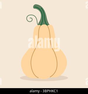Reifer Herbstkürbis. Handgezeichnet. Vektorabbildung in abgewickelter Form. Stock Vektor