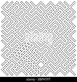 Chevron Diamantfeld. Sich wiederholendes Pfeillabyrinth. Symmetrischer Mustervektor. Scharfe Winkel. Stock Vektor