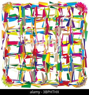 Abstrakte zersplitterte Formen. Bunte scharfe Fragmente. Dynamisches chaotisches Muster. Moderne Vektorgrafik. Stock Vektor