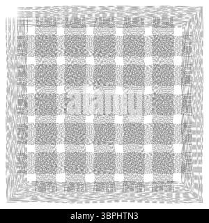 Verformtes Gittermuster. Dynamisches Liniennetz. Hypnotischer quadratischer Vektor. Lebendiges Framework. Stock Vektor