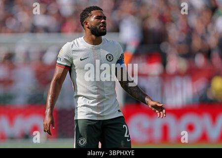 8. Juli 2025: East Ritherford, NJ, USA; Reece James von Chelsea FC, während des Spiels zwischen Fluminense und Chelsea FC, im Halbfinale der FIFA Club-Weltmeisterschaft 2025, im MetLife Stadium Stockfoto