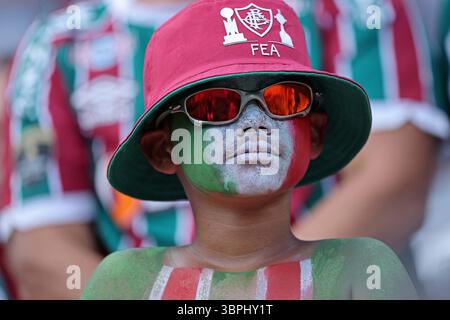 8. Juli 2025: East Ritherford, NJ, USA; Fluminense-Fans im Halbfinale der FIFA Club-Weltmeisterschaft 2025 im MetLife-Stadion im Spiel zwischen Fluminense und Chelsea FC Stockfoto