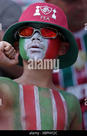 8. Juli 2025: East Ritherford, NJ, USA; Fluminense-Fans im Halbfinale der FIFA Club-Weltmeisterschaft 2025 im MetLife-Stadion im Spiel zwischen Fluminense und Chelsea FC Stockfoto