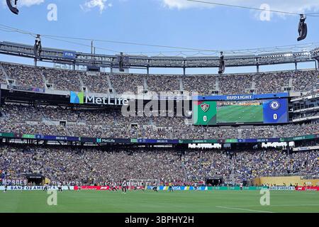 8. Juli 2025: East Ritherford, NJ, USA; Überblick über das MetLife Stadium während des Spiels zwischen Fluminense und Chelsea FC im Halbfinale der FIFA Club-Weltmeisterschaft 2025 im MetLife Stadium Stockfoto