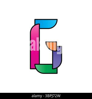 Bunte Illustration des Buchstaben G-Logo Stock Vektor