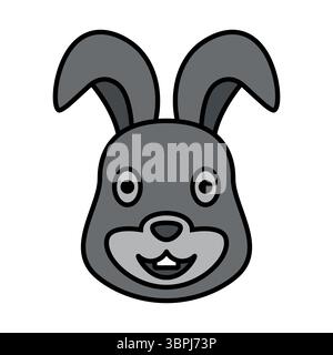 Kaninchen Gesicht Symbol Vektor Illustration Stock Vektor