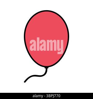 Rote Party Ballon Symbol Vektor Illustration Stock Vektor