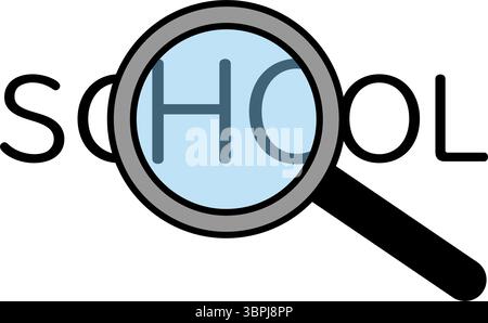 Einfaches Symbol für Linienzeichnung der Schulsuche, Vektorillustration Stock Vektor