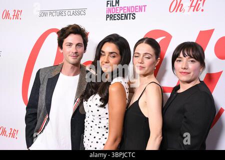 Los Angeles, Kalifornien, USA 8. Juli 2025 (L-R) Schauspieler Logan Lerman, Schauspielerin Geraldine Viswanathan, Schauspielerin/Produzentin Molly Gordon und Regisseurin/Schriftstellerin Sohie Brooks nehmen am 8. Juli 2025 im AMC The Grove in Los Angeles, Kalifornien, USA, Teil. Foto: Barry King/Alamy Live News Stockfoto