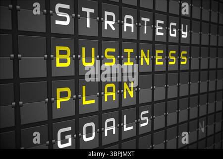 Business-Plan auf mechanische Tafel Stockfoto