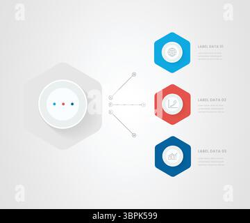3-stufige Modern Business Infografik Vektor-Illustration für Strategie- und Workflow-Präsentation Stock Vektor