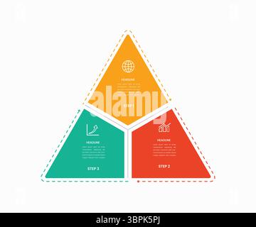 Dreiteilige Infografik – Visualisierung Von Geschäftsprozessen Und Strategien Stock Vektor