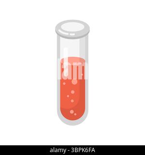 Chemielabor Glaswissenschafts-Testkolben. Laborbechgeräte für Zeichentrickfilme. Röhrchen für Chemikaliengläser. Messbehälter für wissenschaftlich-medizinische Experimente. Kolben mit chemischer Flüssigkeit. Vektor Stock Vektor