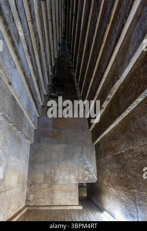 Die innerste Kammer der Roten Pyramide von Snefru bei Dahshur. Stockfoto