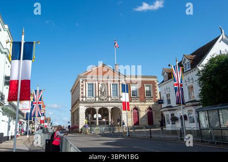 Windsor, Berkshire, Großbritannien. Juli 2025. Die königliche Stadt Windsor bereitet sich auf den Staatsbesuch des französischen Präsidenten Emmanuel Macron in Windsor, Berkshire, vor. Quelle: Maureen McLean/Alamy Live News Stockfoto