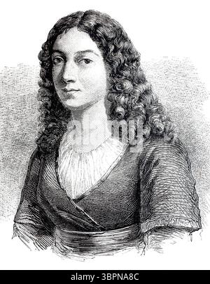 Charlotte Luise Antoinette von Schiller, geborene von Lengefeld (* 22. November 1766 in Rudolstadt, gestorben 9. Juli 1826 in Bonn) war die Ehefrau des Dichters und Philosophen Friedrich von Schiller, digital aufgearbeitete Reproduktion eines Originals aus dem 19. Jahrhundert, historisch, exaktes Datum unbekannt Stockfoto