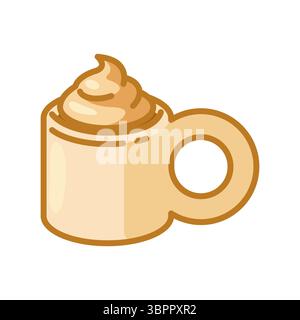 Illustration Der Kaffeetasse Mit Cremigem Kaffee Stock Vektor