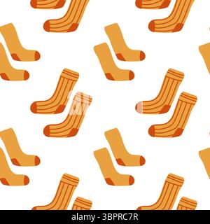 Niedliche Socken, nahtloses Muster. Weiches Sockenmuster. Herbststimmung. Stock Vektor