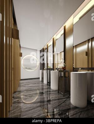 3D-Render von Luxus Badezimmer Stockfoto