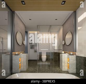 3D-Render von Luxus Badezimmer Stockfoto