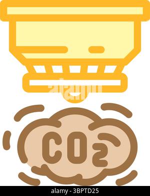 Abbildung des Farbsymbols des co2-Sensormoduls Stock Vektor