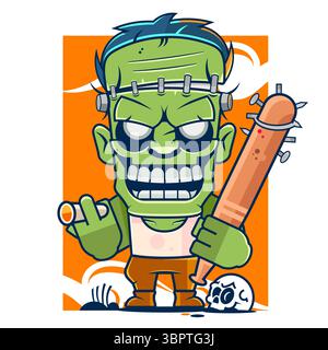 Happy Halloween Gruß Vorlage Vektor. Vektorabbildung. Stock Vektor