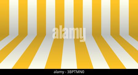 Trendiger abstrakter gelber Streifenhintergrund. Vektorgrafik für Farbverläufe für Web, Vorlage, Poster, Karte, Banner. Pastellfarben einfach gestreift Stock Vektor