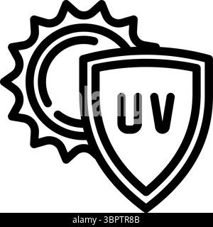 uv-Schutz Linie Symbol Vektor Illustration Stock Vektor