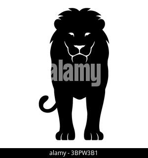Lion Silhouette Vorderansicht 1 Stock Vektor