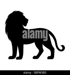 Lion-Silhouette nach hinten 1 Stock Vektor