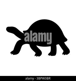 Realistische Schildkröte-Silhouette, Gehansicht 2 Stock Vektor