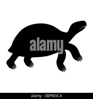 Realistische Schildkrötensilhouette mit Blick nach oben Stock Vektor